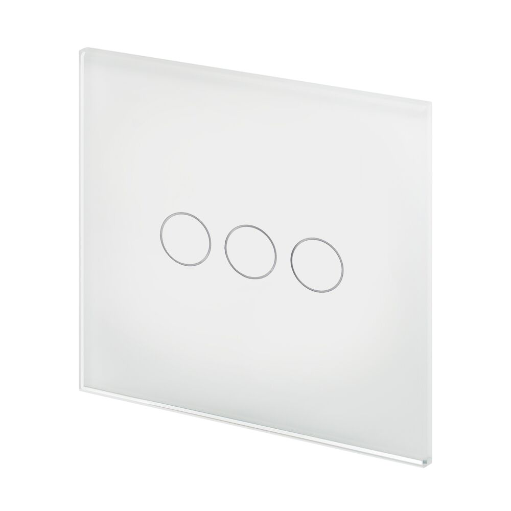 Crystal PG 3 Gang Touch Light Switch White